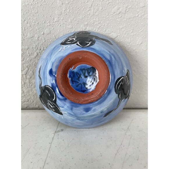 KAREN FIORINO POTTERY Cat And Mouse Bowl Clay Lick Creek Pottery Folk Art 2000 - Picture 8 of 11